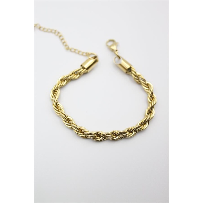 Burgu Çelik Bileklik 4mm - Altın