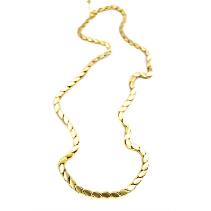 Kalın Uzun Arpa Zincir Kolye - Altın