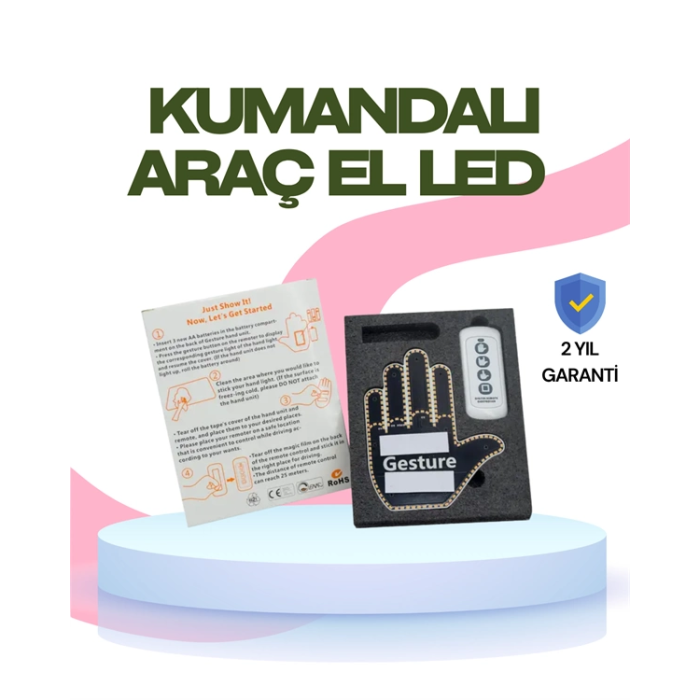 Yüksek Görünürlüklü Otomobil Jest Işığı – 3 Modlu Led Arka Cam Aksesuarı, Pratik Ve Eğlenceli ( Lisinya )