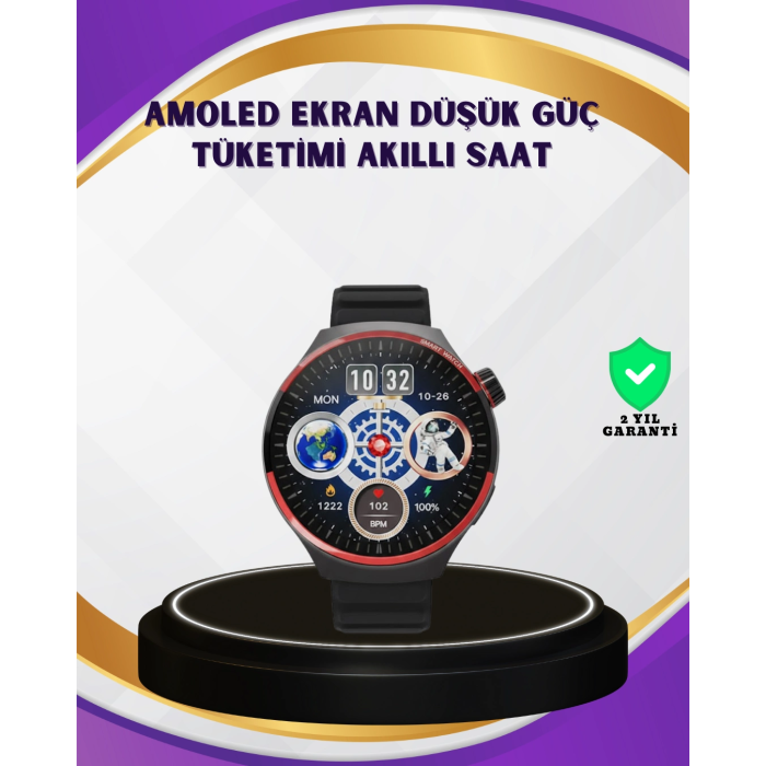Dokunmatik Akıllı Saat Kablosuz Şarj Amoled Ekran ( Lisinya )