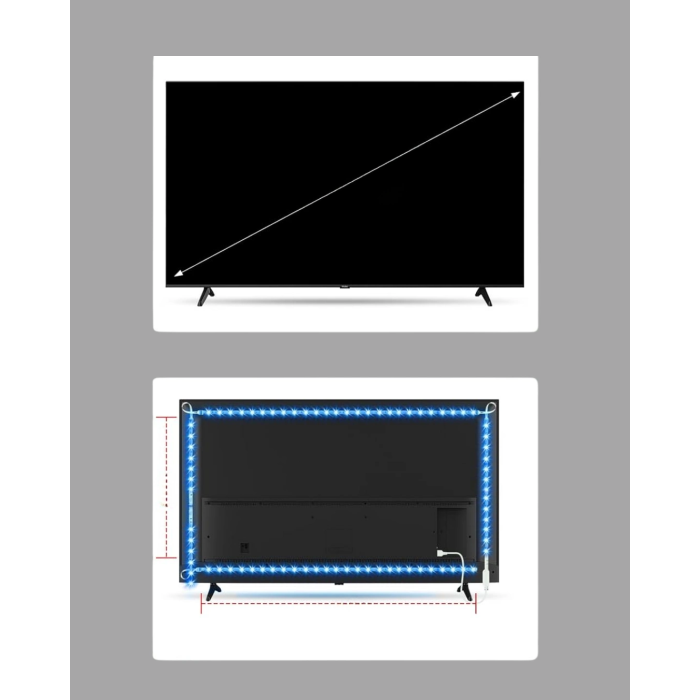 Uzaktan Kumandalı Led Tv Arka Işık Şeridi ( Lisinya )