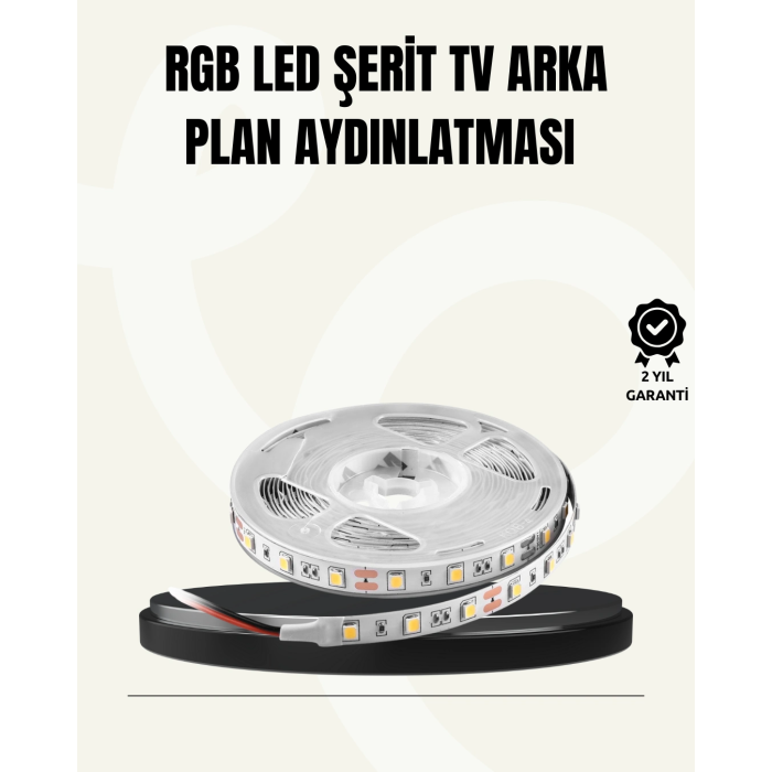 Tv Arkası Led Şerit Işık Otomatik Açma Kapama Özellikli 2mt ( Lisinya )