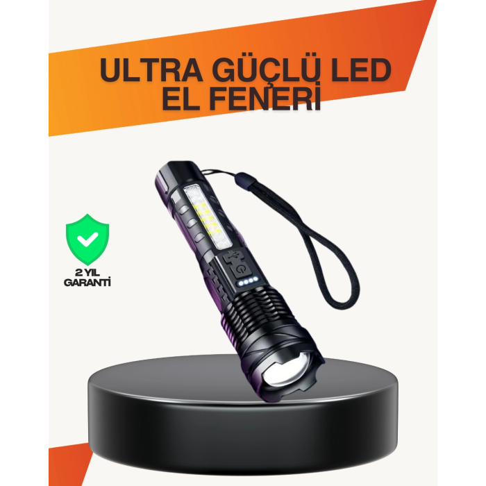 Outdoor Ve Acil Durum İçin Güçlü Led El Feneri ( Lisinya )