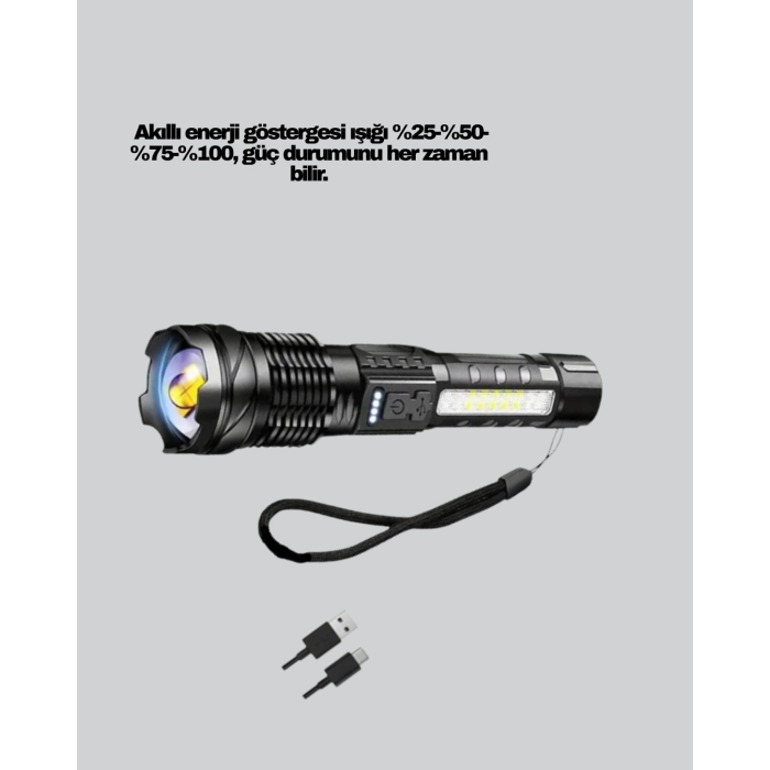 Outdoor Ve Acil Durum İçin Güçlü Led El Feneri ( Lisinya )