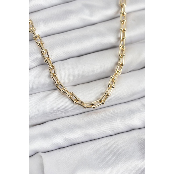 Gold Renk Pirinç Tifani Model Kadın Kolye - Lisinya