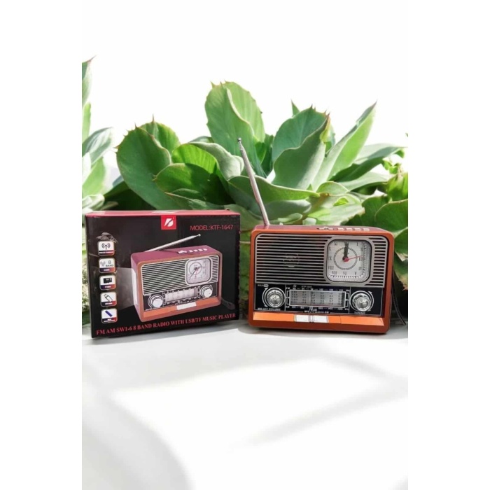 Nostaljik Görünümlü USB Girişli Bluetooth Bağlantılı Radyo - Lisinya