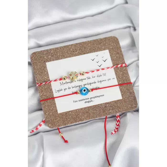 Marteniçka Bileklik 2li Yonca ve Nazarlı Model