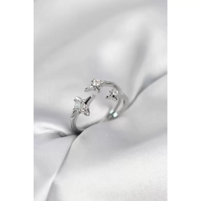 Minimal Kutup Yıldızı Model Gümüş Renk Kadın Yüzük