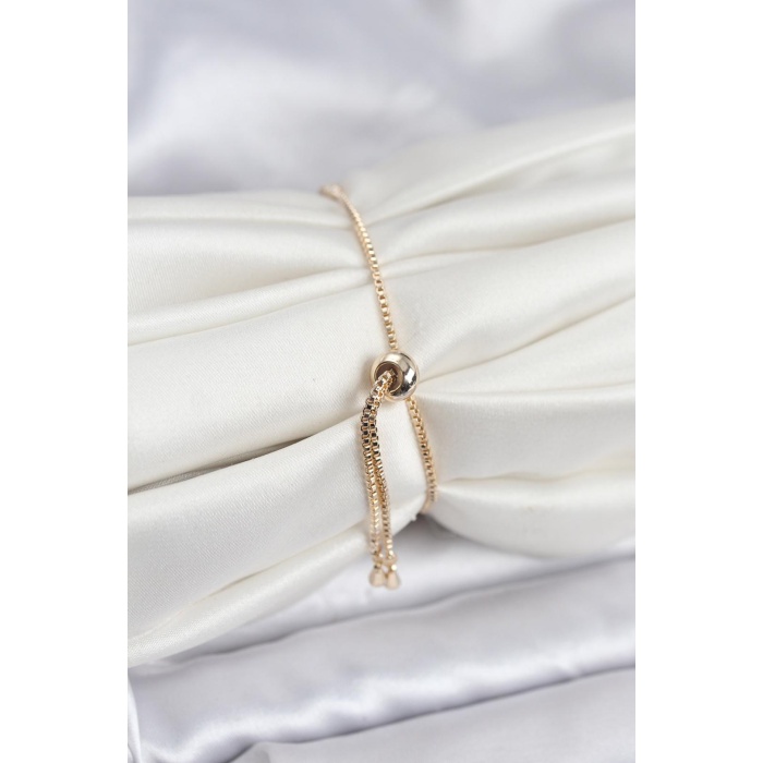 Gold Renk Zirkon Taşlı Yıldız Model Asansörlü Kadın Bileklik -