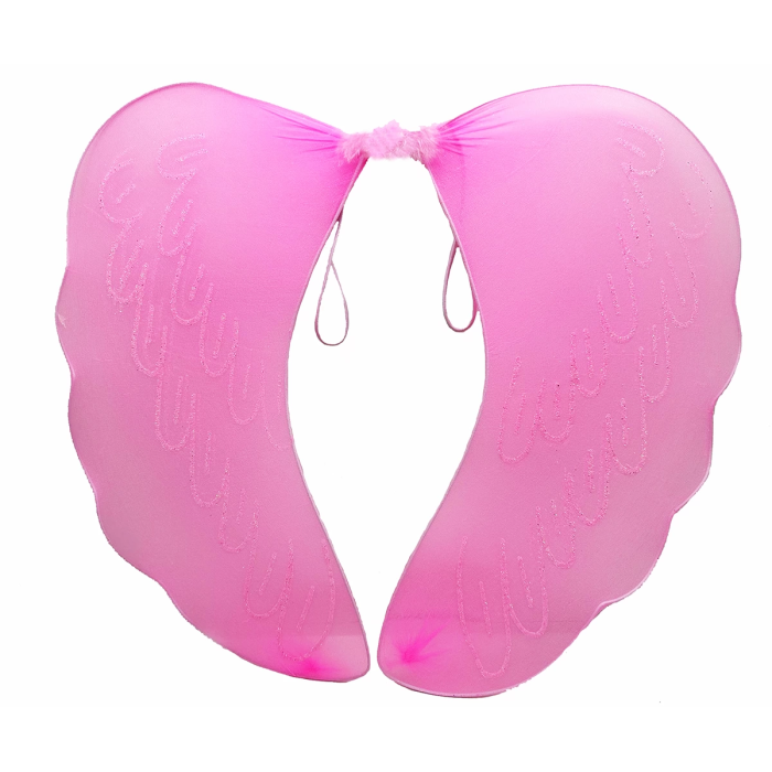 Pembe Renk Ortası Pembe Tüylü Tül Peri Kanadı 40x50 Cm -