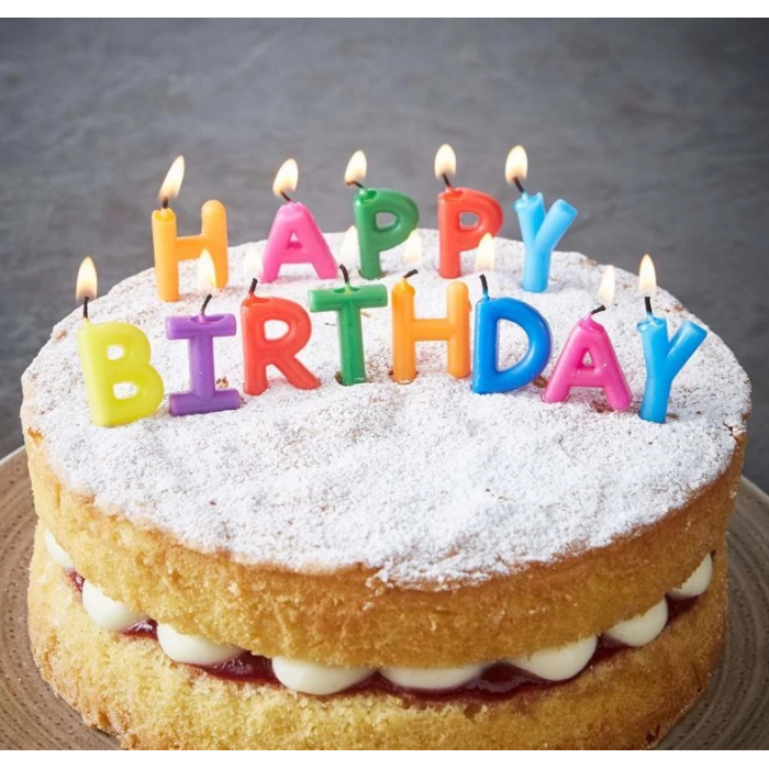 Happy Birthday Yazılabilen Rengarenk Doğum Günü Mumu -