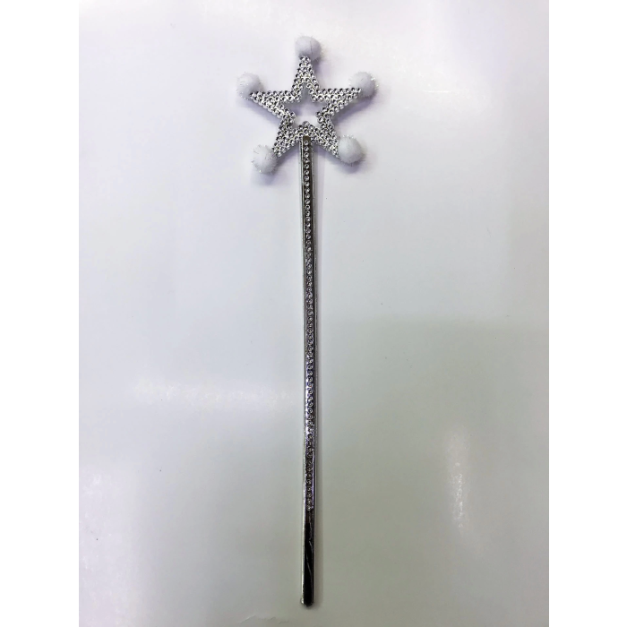 Yıldız Peri Asası Sihirli Değnek Beyaz Ponponlu -