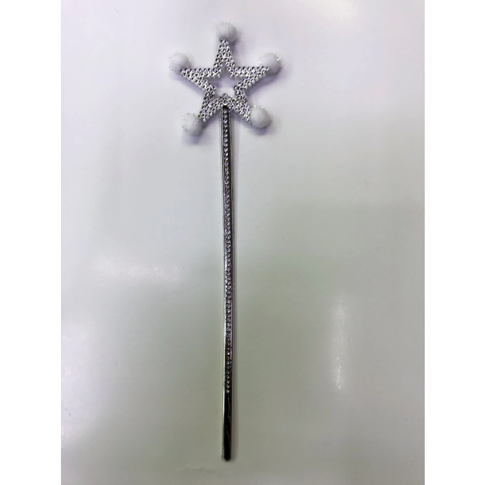 Yıldız Peri Asası Sihirli Değnek Beyaz Ponponlu -