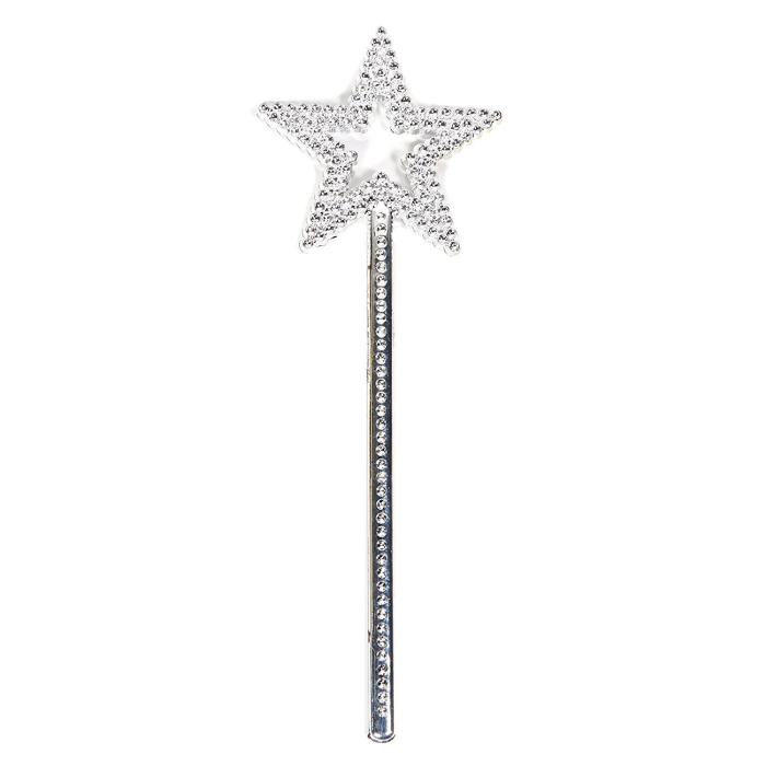 Yıldız Model Peri Asası Melek Asası Prenses Asası Metalize Gümüş Renk -