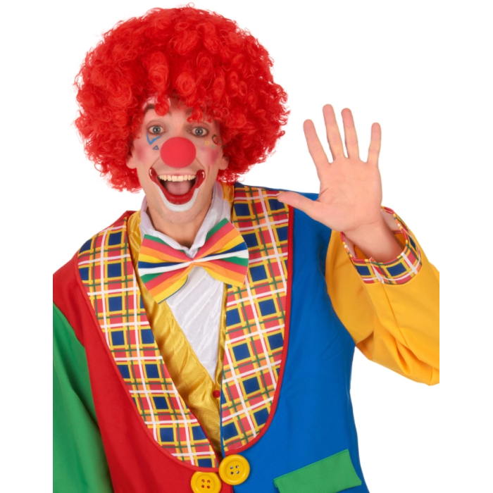 Kırmızı Renk Kıvırcık Afro Bonus Peruk -