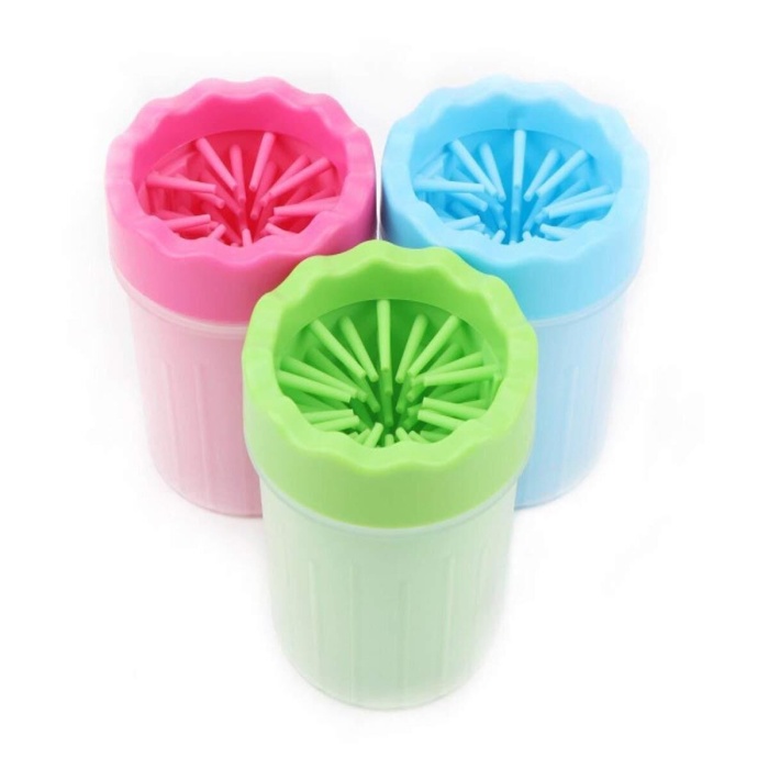 Pati Ayak Yıkama Kovası Silikon Jel Fırçalı Kedi Köpek -