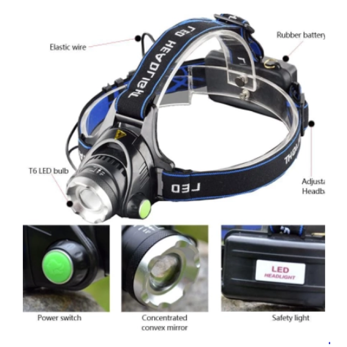 F-823a Su Geçirmez Şarjlı Kafa Lambası -