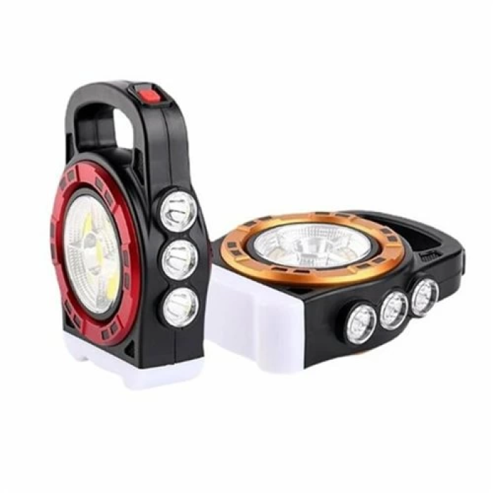 P-6678c Dış Mekan Solar Şarj Işığı Çok Fonksiyonlu Projektör Hazine Güçlü Işık El Feneri -