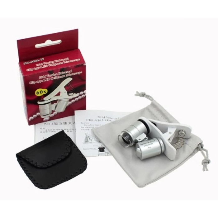 Evrensel Led Işıklı Mini Cep Mikroskobu, Tüm Kameralı Telefonlar Için No:9882w -