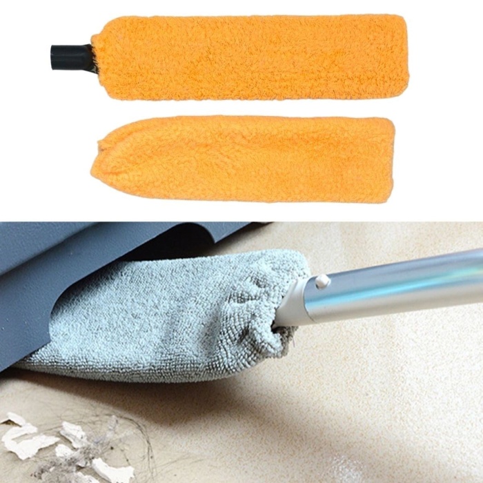 Saplı Mikrofiber Başlıklı Girintili Yüzey Temizleme Mopu Toz Alma Fırçası -