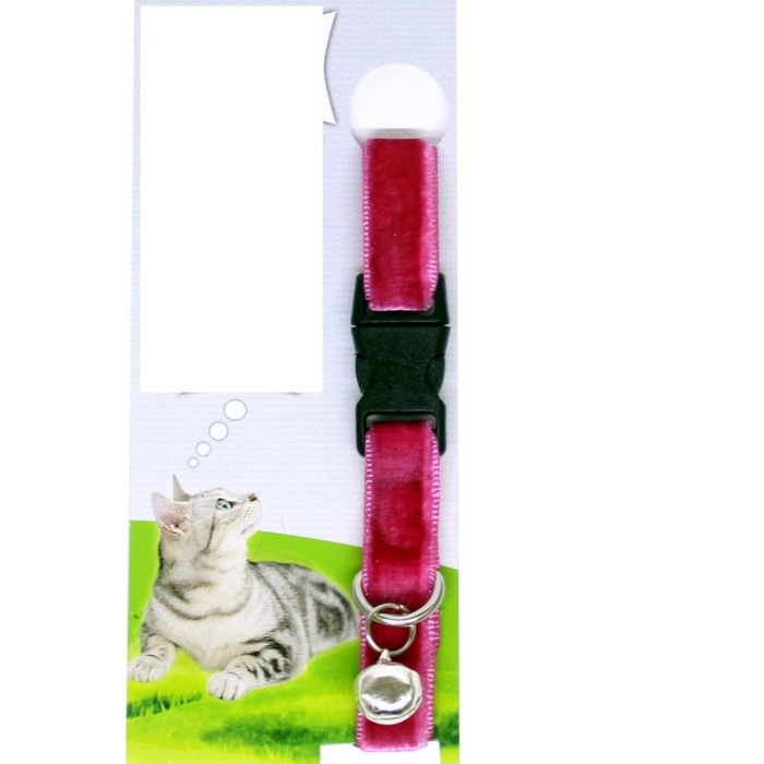 Kadife Dokulu Ayarlanabilir Çıngıraklı Kedi Tasması -