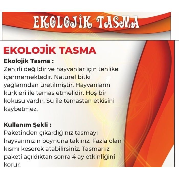 Ekolojik Tasma - Pire Tasması - 45 Cm -