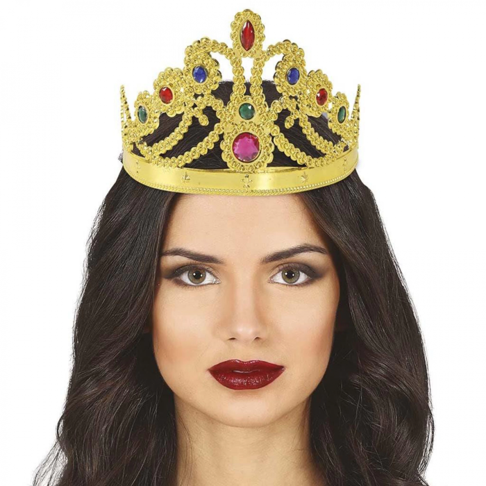 Altın Renk Plastik Prenses Tacı Kraliçe Tacı 60 Cm -