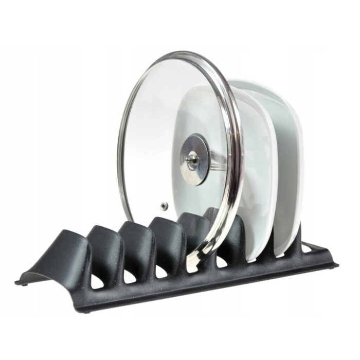 2 Adet 8 Bölmeli Tencere Kapak Rafı - Simple Tabaklık - Kapak Organizeri -