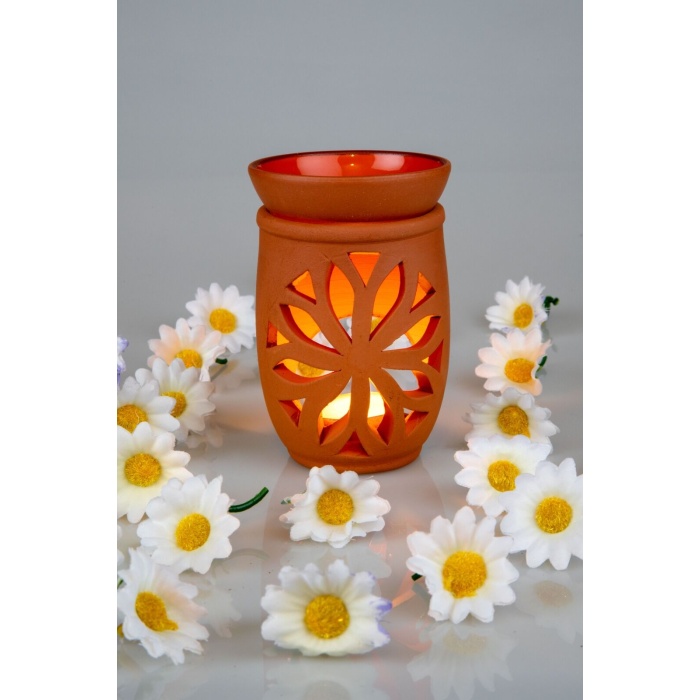 Lotus Çiçeği El Yapımı Çömlek Buhurdanlık Tütsülük -