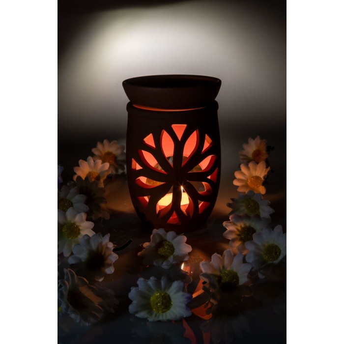 Lotus Çiçeği El Yapımı Çömlek Buhurdanlık Tütsülük -