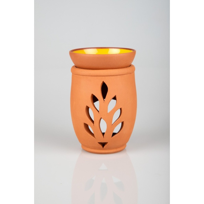 Yaşam Çiçeği El Yapımı Çömlek Buhurdanlık Tütsülük -