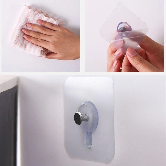 3 Lü Yapışkanlı Mutfak Banyo Raf Tutucu Askı Pin Çerçeve Çok Amaçlı Askısı -