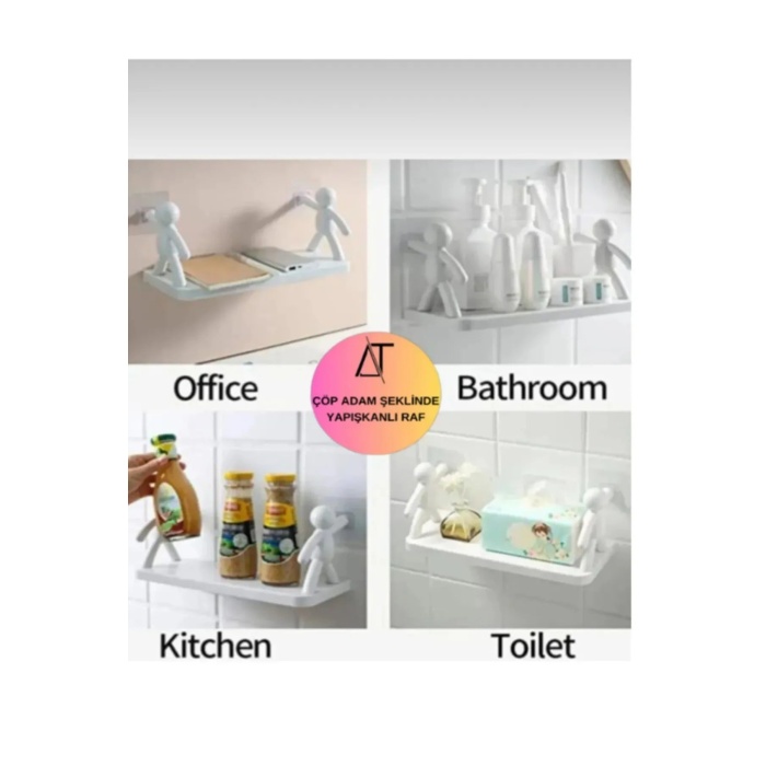 2 Adet Özel Raf Baharatlık -Makyaj Malzeme Rafı Kendinden Yapışkanlı Banyo Mutfak Organizer Raf -