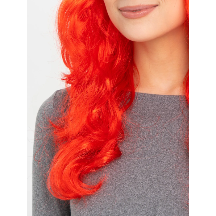 Kırmızı Renk Uzun Dalgalı Parti Peruğu -