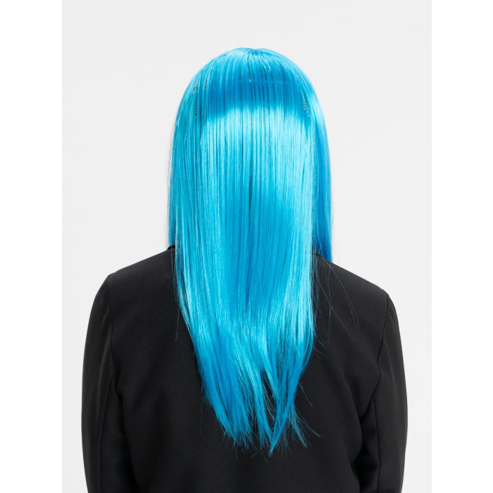 Açık Mavi Renk Uzun Düz Parti Peruğu -