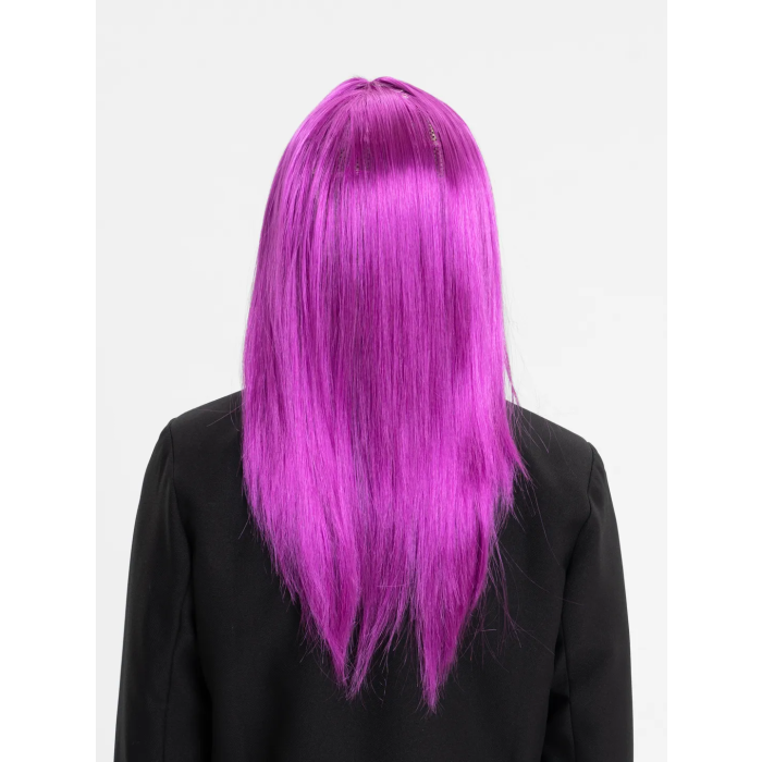 Fuşya Renk Düz Kesim Uzun Parti Peruğu Takma Saç -