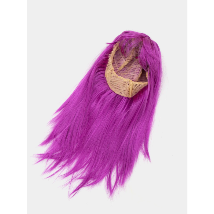 Fuşya Renk Düz Kesim Uzun Parti Peruğu Takma Saç -