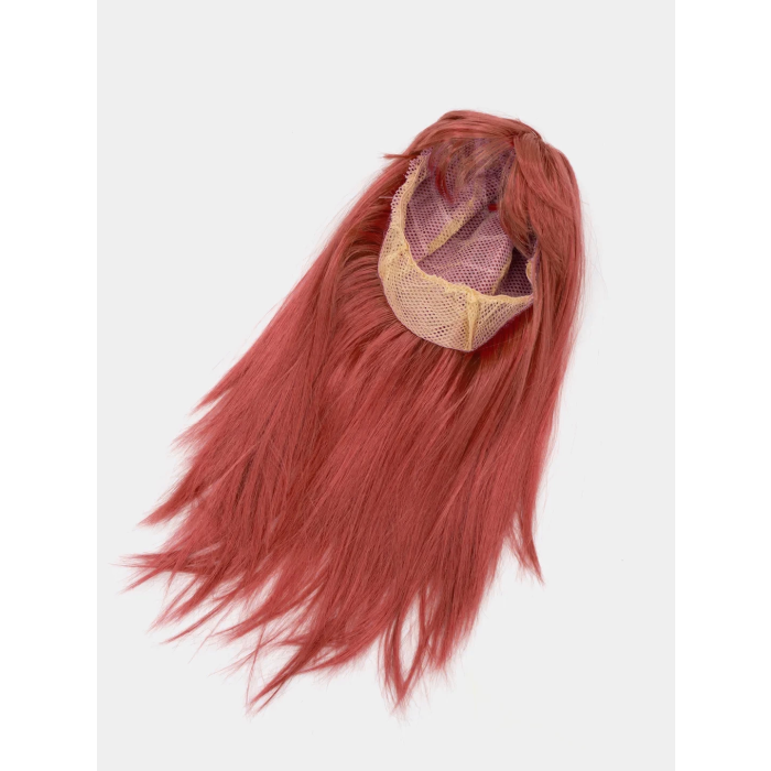 Kızıl Renk Düz Kesim Uzun Parti Peruğu Takma Saç -