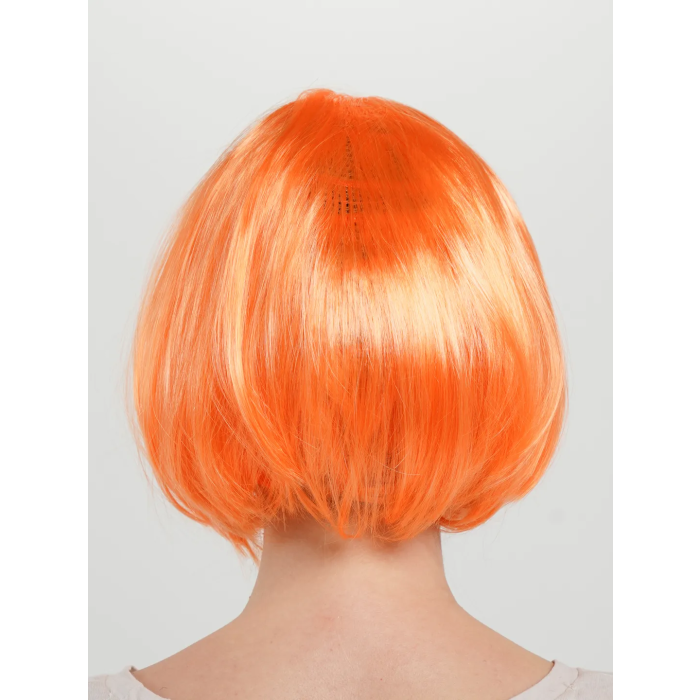 Turuncu Renk Küt Parti Peruğu Kısa Takma Saç -