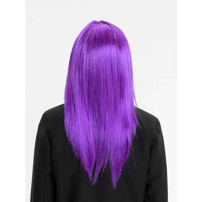 Mor Renk Düz Kesim Uzun Parti Peruğu Takma Saç -