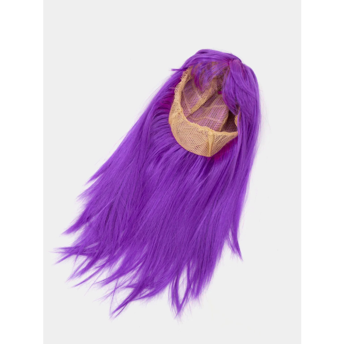 Mor Renk Düz Kesim Uzun Parti Peruğu Takma Saç -