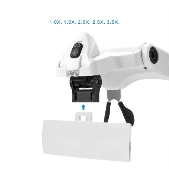 5 Lens 1.0x3.5x, 2led Işıklı Ile Ayarlanabilir Gözlük Büyüteç9892b2 -