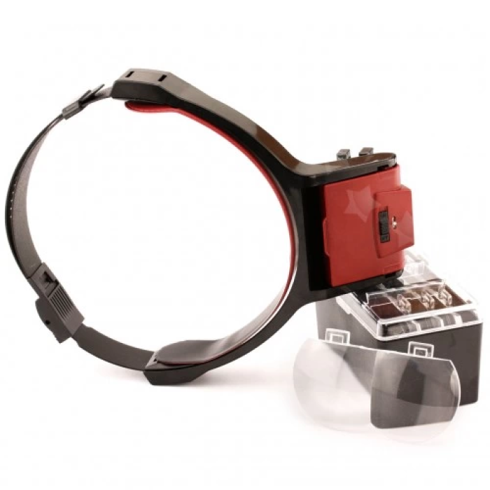 Lens Takmalı 4 Lens , Led Lambalı Şapka Tip Büyüteç -