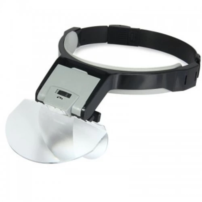 Lens Takmalı 5 Lenslı , Led Lambalı Şapka Tip Büyüteç -