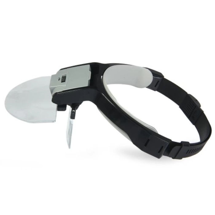 Lens Takmalı 5 Lenslı , Led Lambalı Şapka Tip Büyüteç -