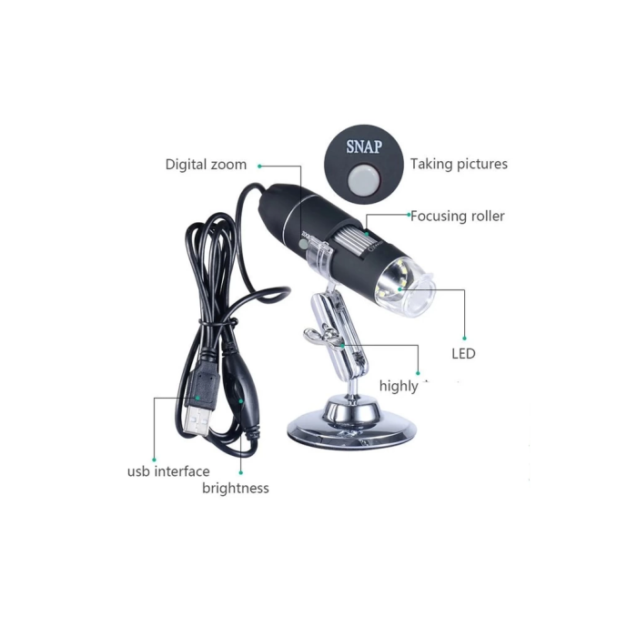 1600x Usb Dijital Mikroskop Kamera Endoskop 8led Büyüteç Metal Standı -