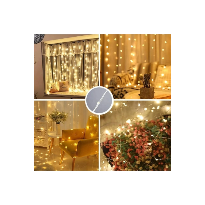 8 Fonksiyonlu Peri Perde Led Uzaktan Kumandalı Günışığı Perde Peri Led -