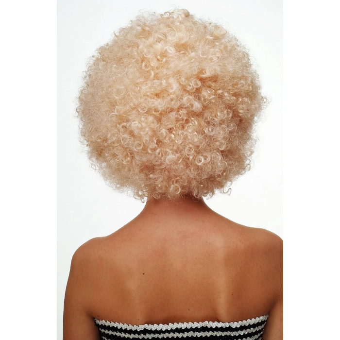 Altın Renk Kıvırcık Afro Bonus Peruk Saç Parti Peruğu Platin Gold -