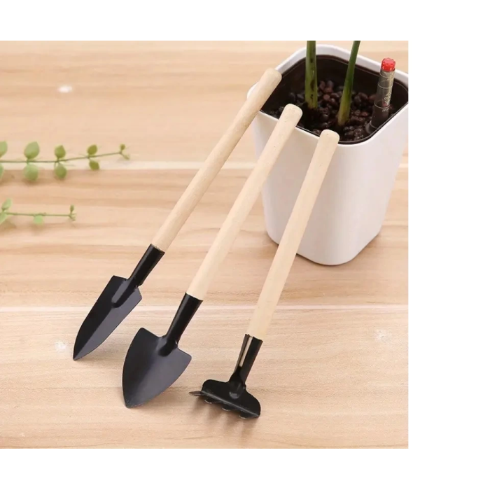 Mini Kazma Kürek Tırmık Seti - Portatif -