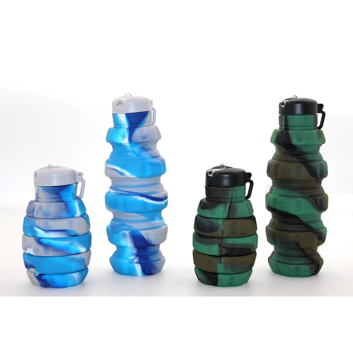 El Bombası Tasarımı Katlanabilir Portatif Silikon Su Şişesi 500 Ml Alk3139 -
